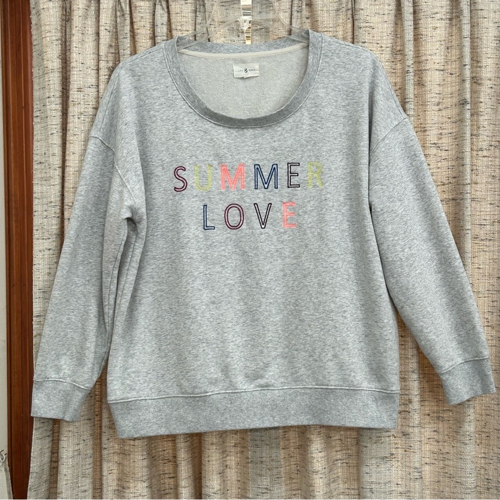 Lou & Grey Summer Love Cozy Cotton Terry Sweatshirt - Large